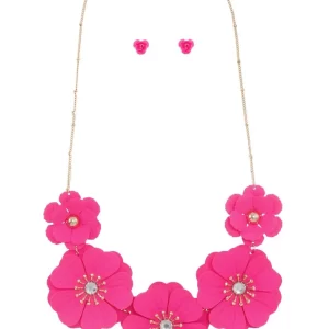 5 Flowers Statement Necklace Set